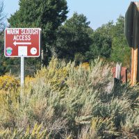 Warm Slough Access Sign