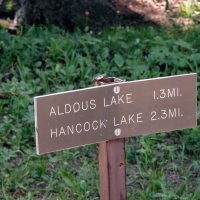 Aldous and Hancock Trail Head Sign