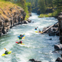 Kayaks at Sheep Falls